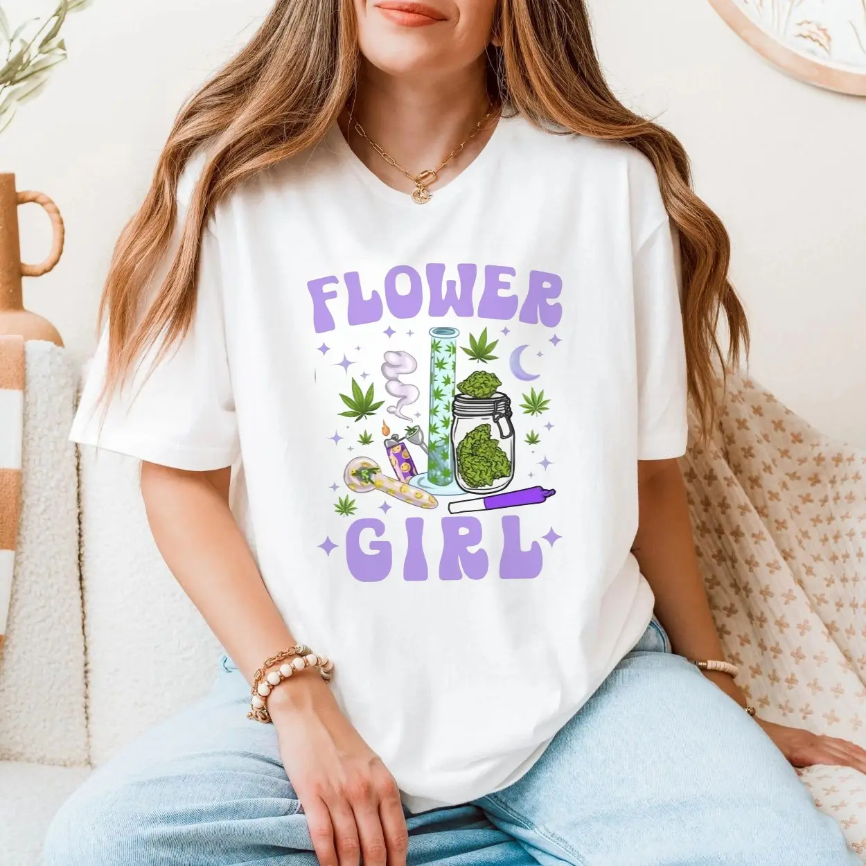 Flower Girl Cannabis Stoner Bong and Joint T-Shirt 5 Flower Girl Cannabis Stoner Bong and Joint T Shirt 5 1.jpg