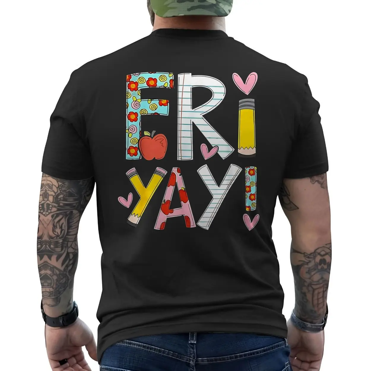 FriYay Teacher T Shirt Happy Friday School Pencil Apple 6 1.jpg