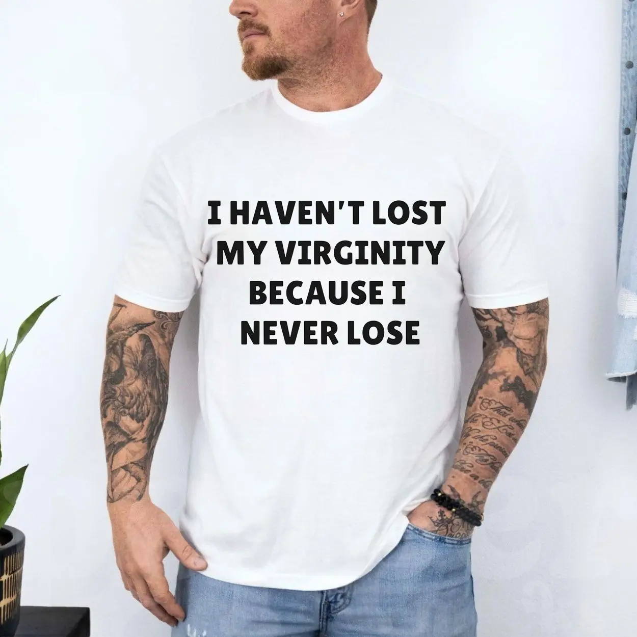 Funny Never Lose Virginity Joke Graphic T-Shirt 4 Funny Never Lose Virginity Joke Graphic T Shirt 4 1.jpg