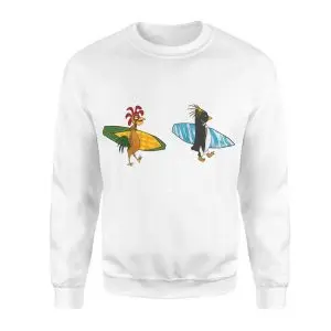 Funny Surfing Chicken and Penguin Cartoon T-Shirt 9 Funny Surfing Chicken and Penguin Cartoon T Shirt 3 1.jpg