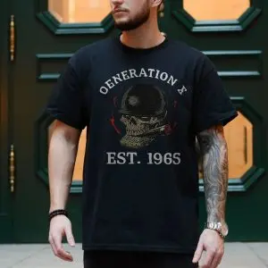 Generation X Skull Helmet Graphic T-Shirt EST. 1965 10 Generation X Skull Helmet Graphic T Shirt EST. 1965 4 1.jpg