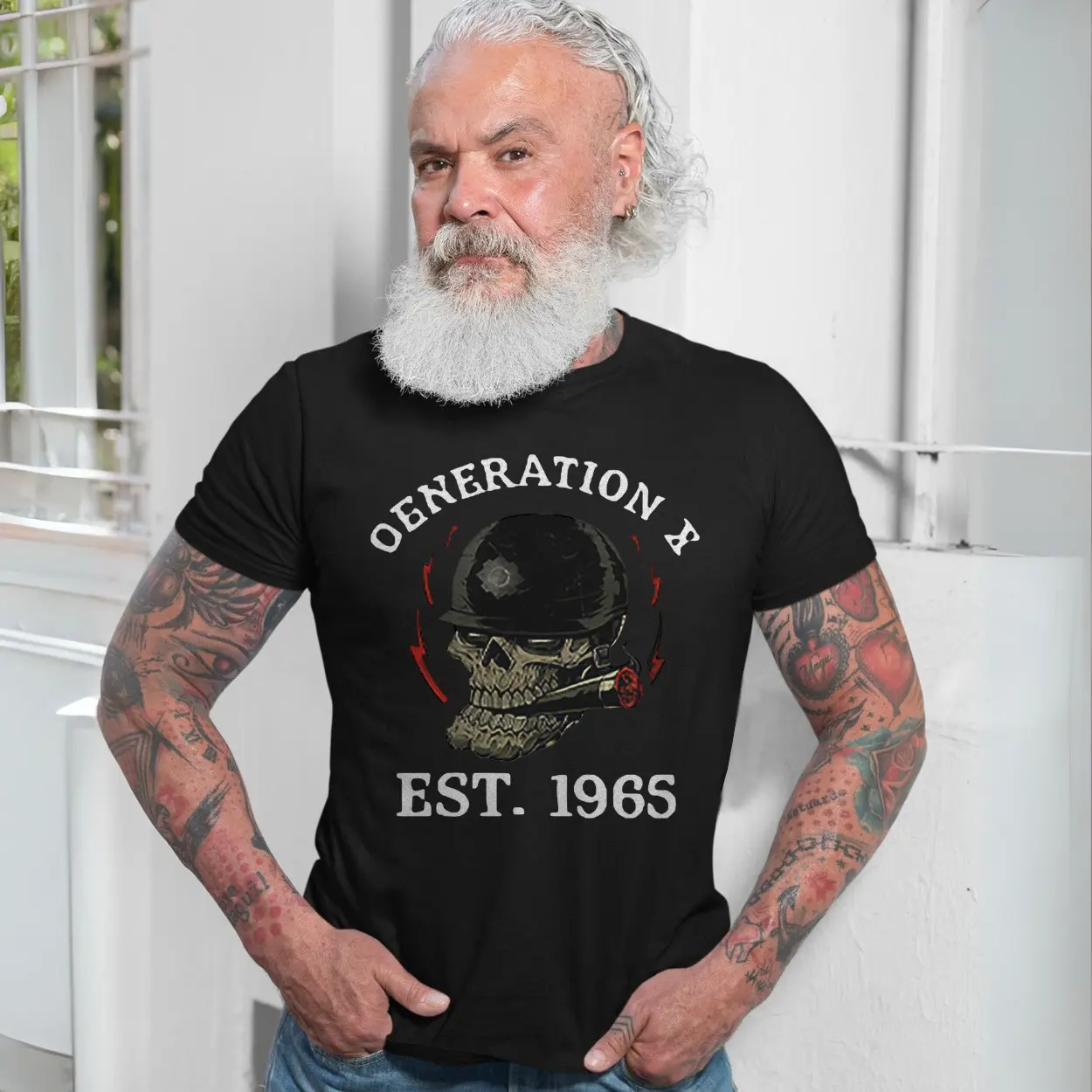 Generation X Skull Helmet Graphic T-Shirt EST. 1965 7 Generation X Skull Helmet Graphic T Shirt EST. 1965 7 1.jpg