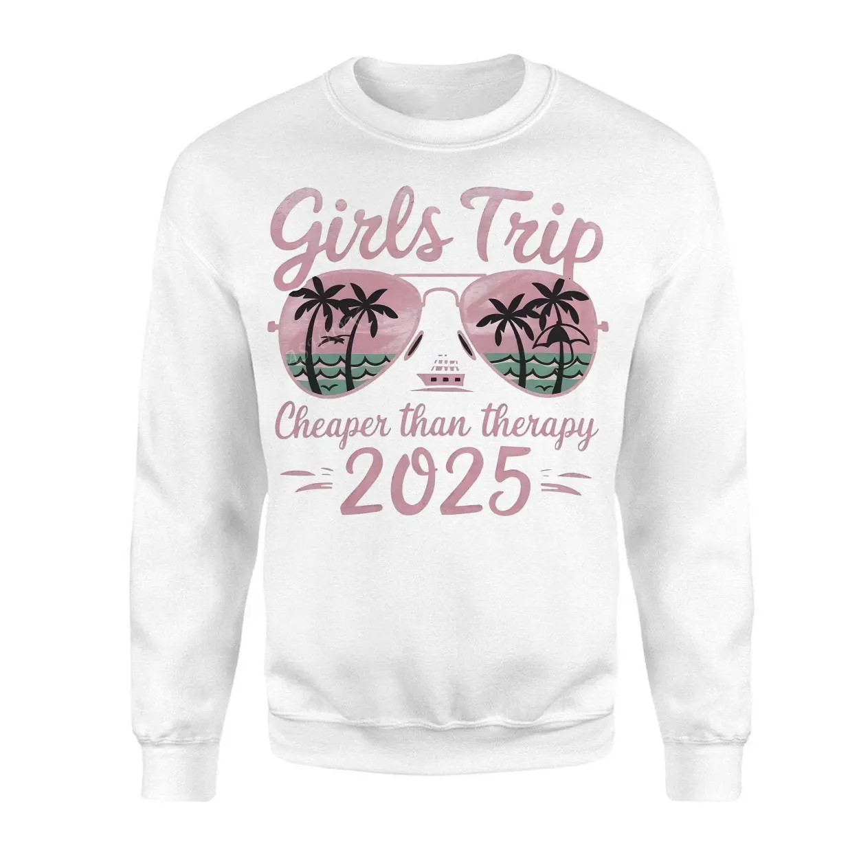 Girls Trip 2025 Cheaper Than Therapy Vacation Cruise T Shirt 3 1.jpg