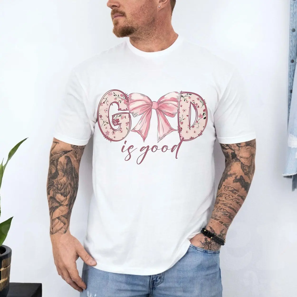 God Is Good Floral Bow Christian T-Shirt 4 God Is Good Floral Bow Christian T Shirt 4 1 1.jpg