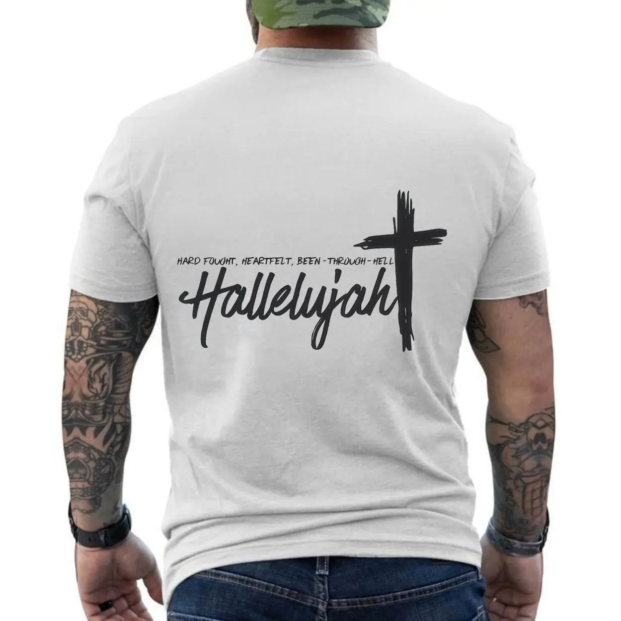 Hallelujah Hard Fought Christian Scripture Religious T-Shirt 6 Hallelujah Hard Fought Christian Scripture Religious T Shirt 6 1.jpg