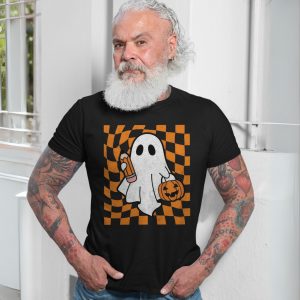 Halloween Ghost with Pumpkin and Pencil Graphic T Shirt 7 1.jpg