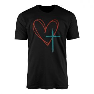Heart and Cross Christian Faith Minimalist Graphic T Shirt 1 1 1.jpg