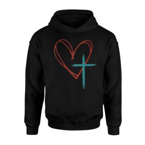 Heart and Cross Christian Faith Minimalist Graphic T Shirt 2 1 1.jpg