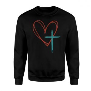 Heart and Cross Christian Faith Minimalist Graphic T Shirt 3 1 1.jpg
