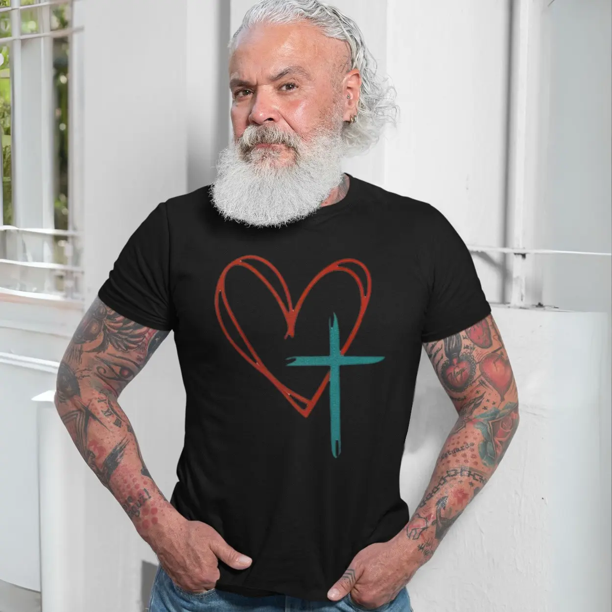 Heart and Cross Christian Faith Minimalist Graphic T Shirt 7 1 1.jpg