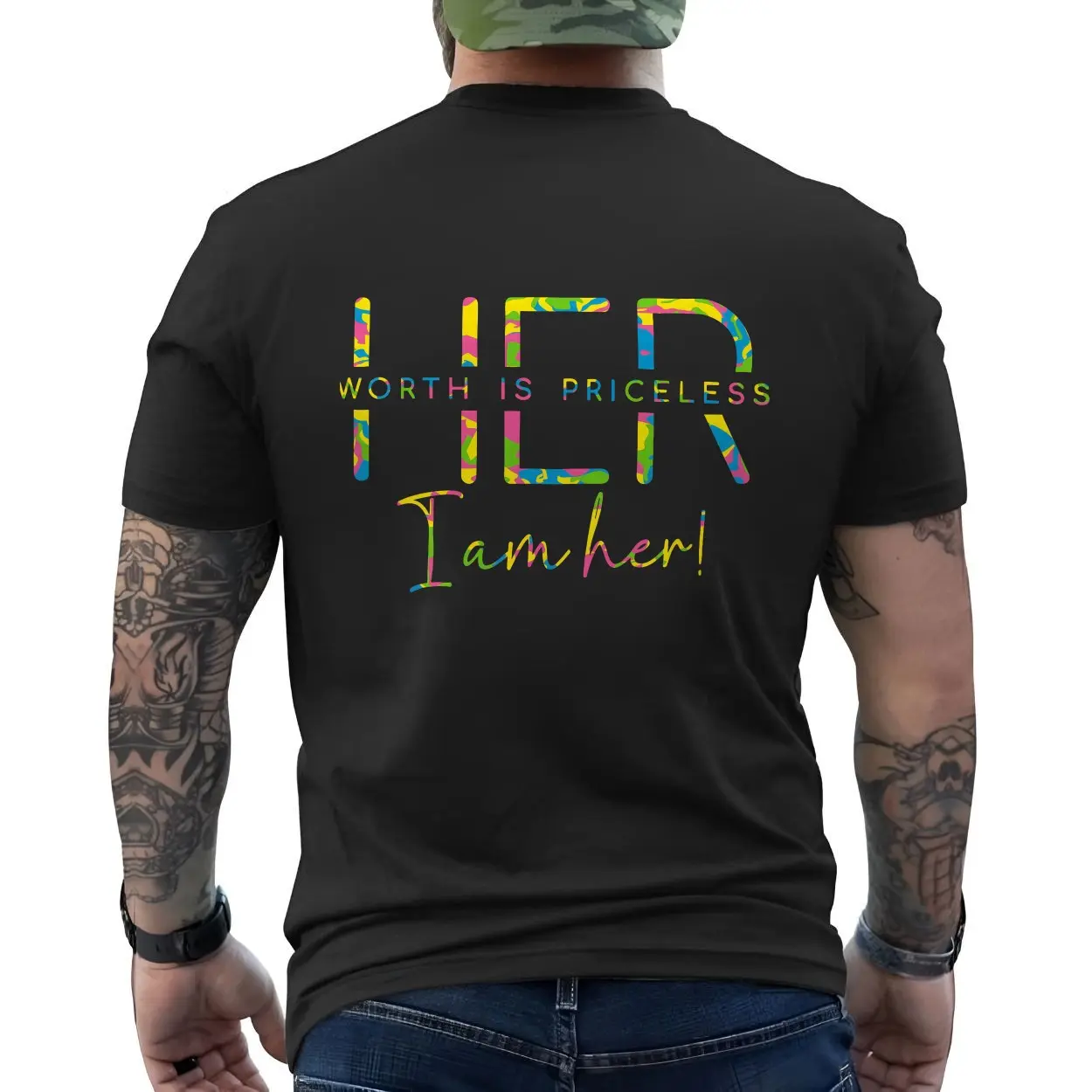 Her Worth Is Priceless T Shirt E28093 Colorful I Am Her Empowerment Tee 6 1.jpg