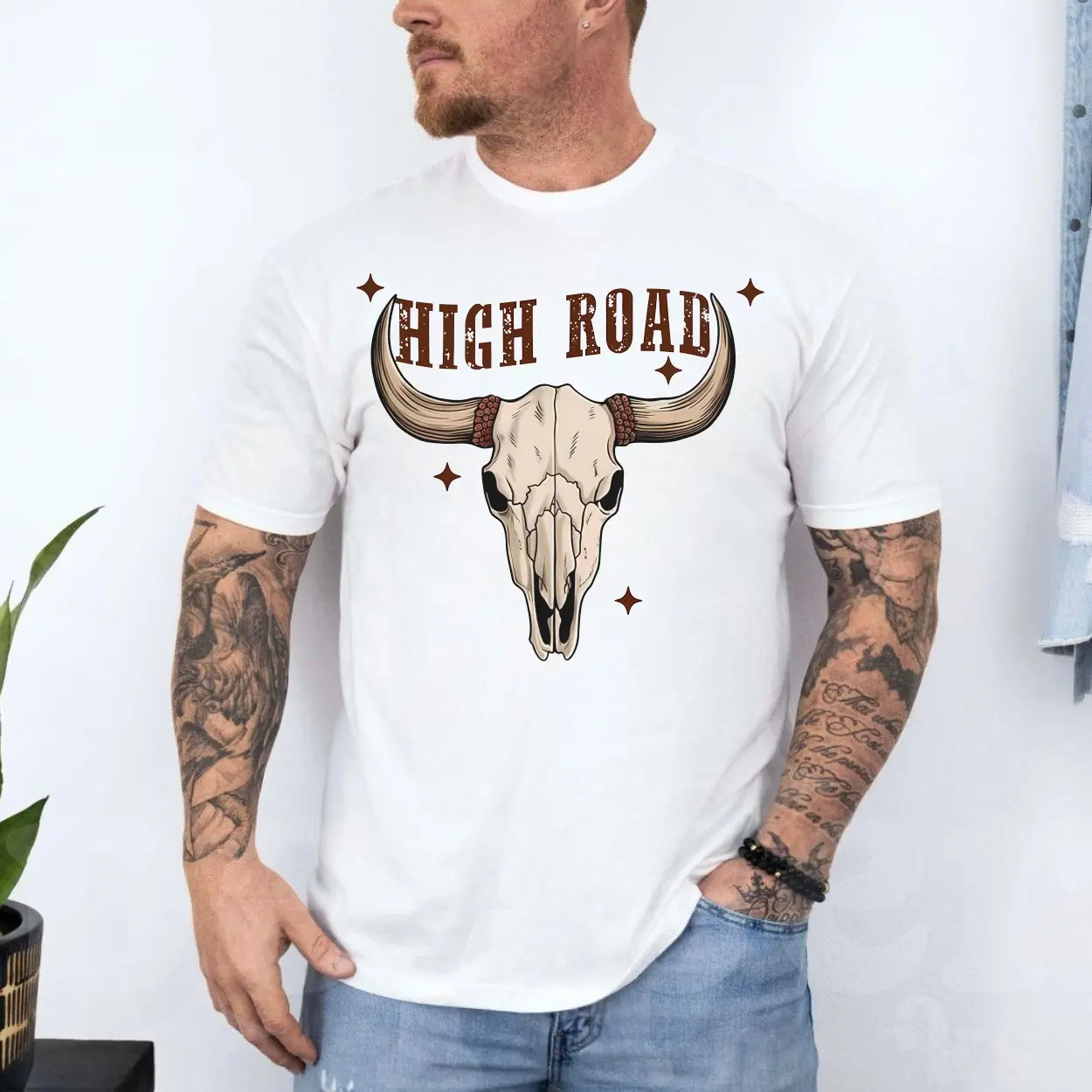High Road Western Bull Skull Graphic T Shirt 4 1.jpg