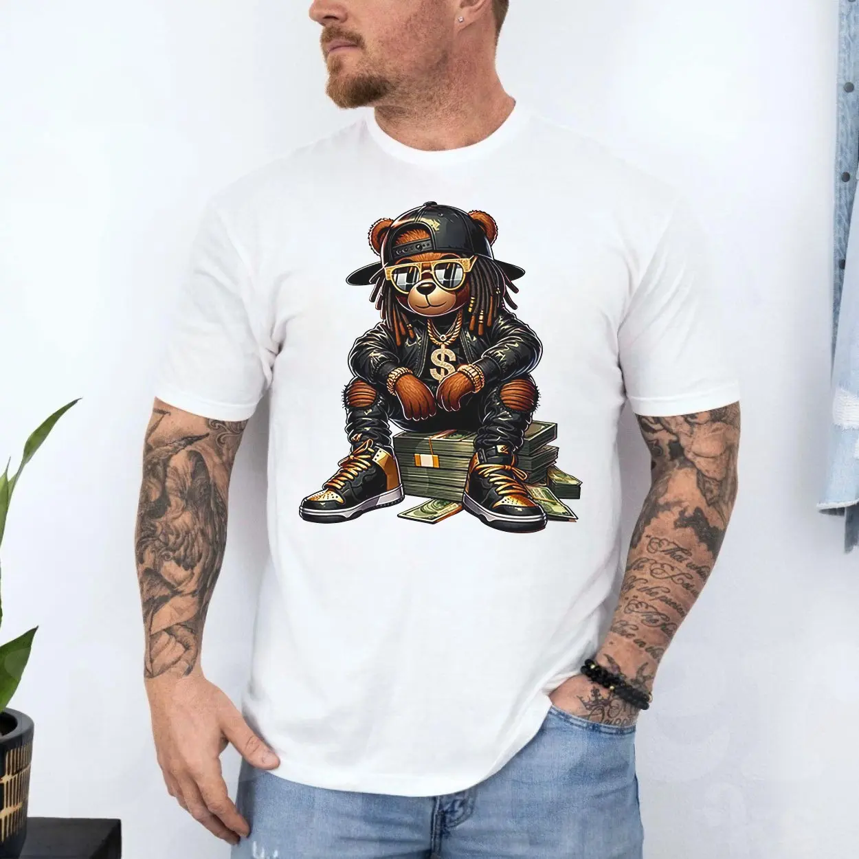 Hip Hop Bear with Money Streetwear Graphic T Shirt 4 1.jpg