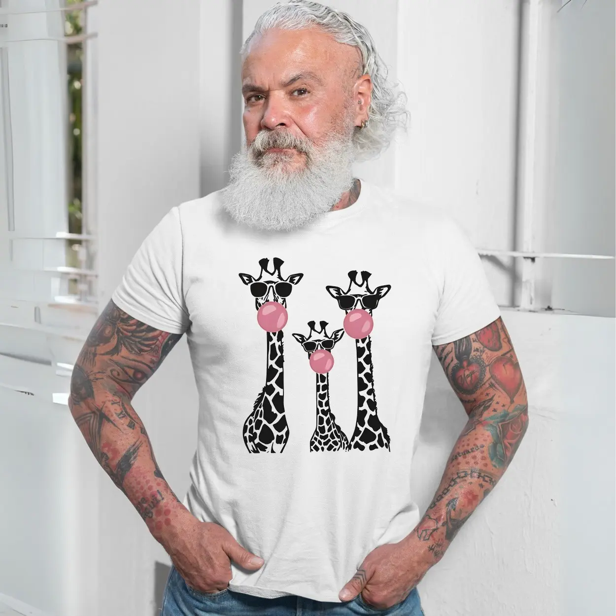 Hipster Giraffe Chewing Bubblegum T Shirt 7 1.jpg