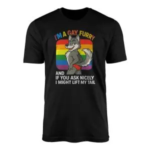 I'm a Gay Furry Pride Rainbow Wolf T-Shirt