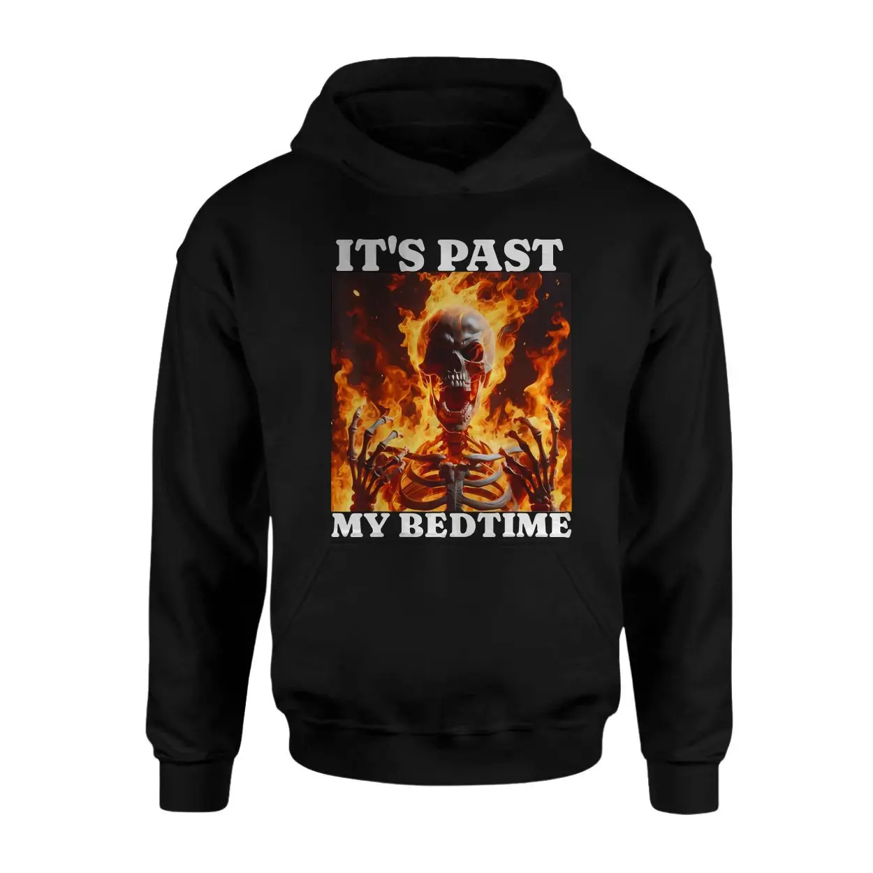 Its Past My Bedtime Flaming Skeleton Funny Gothic T Shirt 2 1.jpg