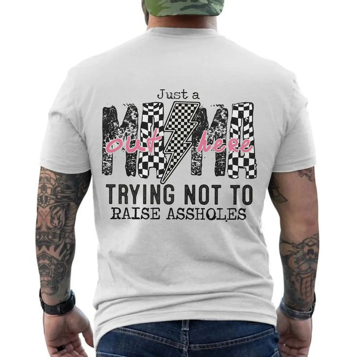 Just a Mama Out Here Trying Not to Raise Assholes T Shirt 6 1.jpg
