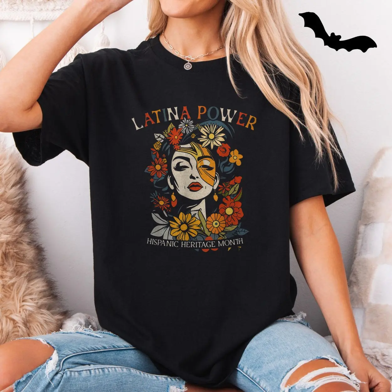 Latina Power Hispanic Heritage Month Floral Pride T Shirt 5 1.jpg