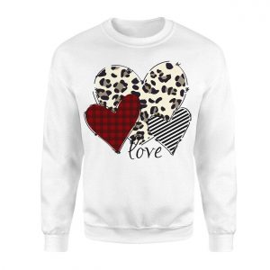 Leopard Plaid and Striped Hearts Love Graphic T Shirt 3 1.jpg