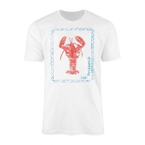 Les Poissons Lobster French Seafood Illustration T Shirt 1 1.jpg