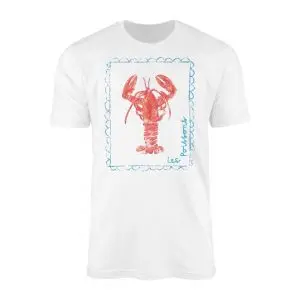 Les Poissons Lobster French Seafood Illustration T Shirt 1 1.jpg