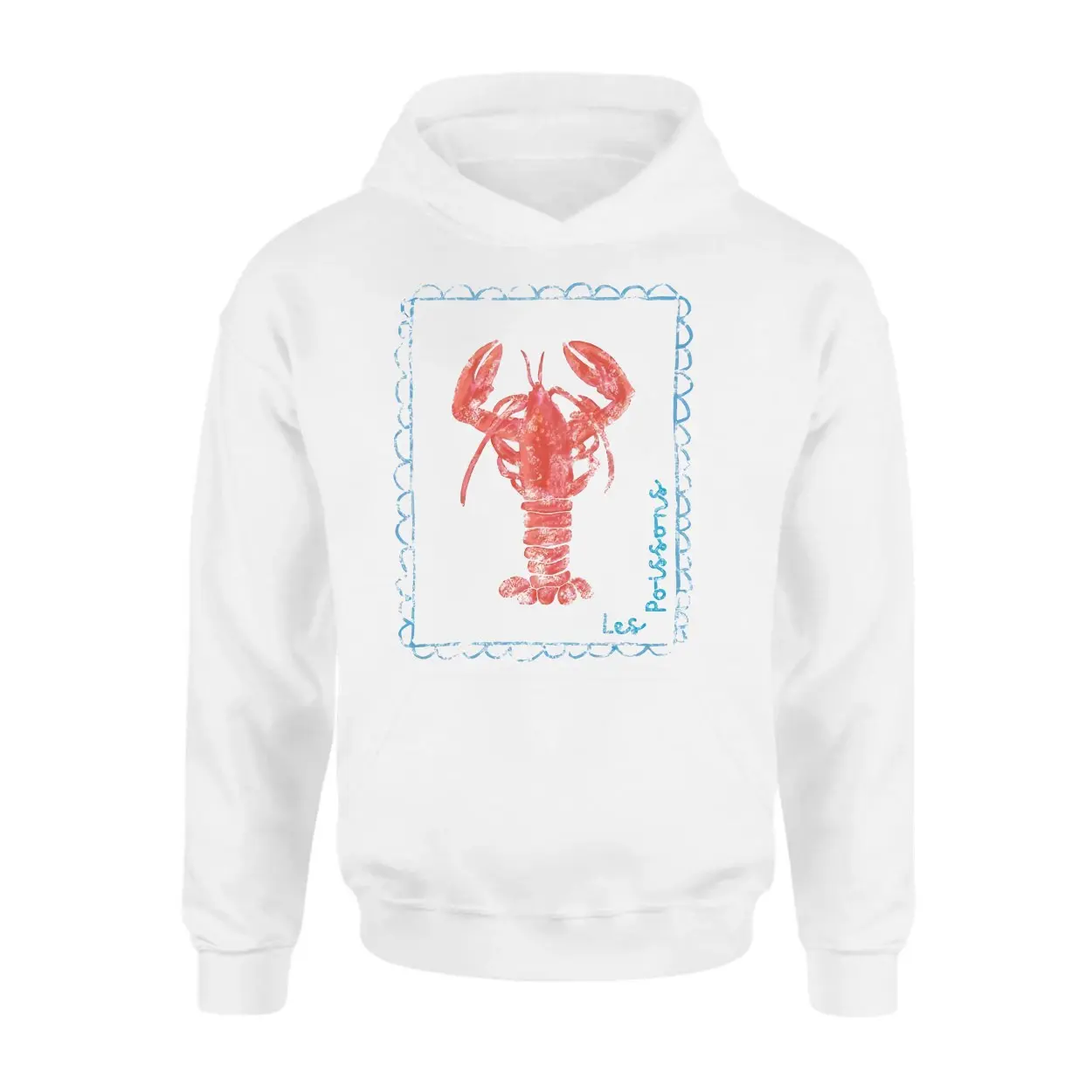 Les Poissons Lobster French Seafood Illustration T Shirt 2 1.jpg