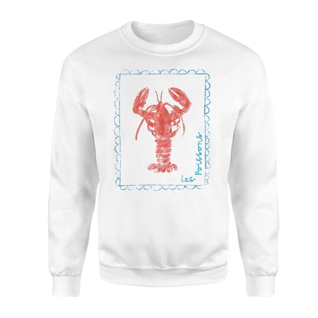 Les Poissons Lobster French Seafood Illustration T Shirt 3 1.jpg