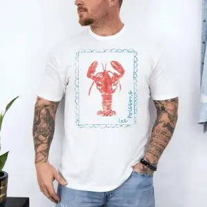 Les Poissons Lobster French Seafood Illustration T-Shirt 10 Les Poissons Lobster French Seafood Illustration T Shirt 4 1.jpg