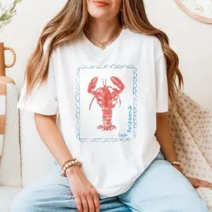 Les Poissons Lobster French Seafood Illustration T-Shirt 11 Les Poissons Lobster French Seafood Illustration T Shirt 5 1.jpg