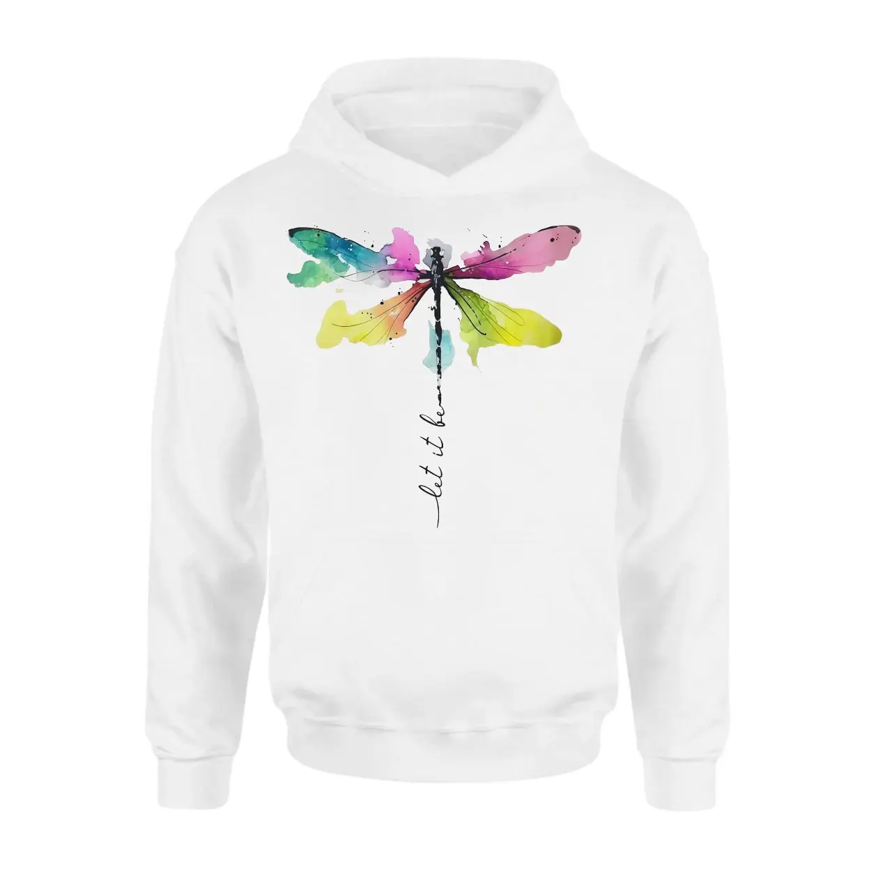 Let It Be Watercolor Dragonfly Inspirational Graphic T Shirt 2 1.jpg
