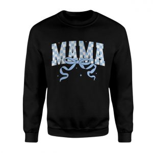 Mama Bow Checkered T Shirt Mothers Day Baby Shower Gift 3 1 1.jpg