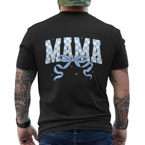 Mama Bow Checkered T Shirt Mothers Day Baby Shower Gift 6 1 1.jpg