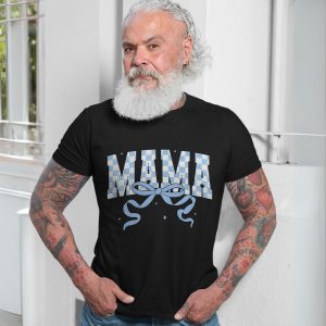 Mama Bow Checkered T Shirt Mothers Day Baby Shower Gift 7 1 1.jpg