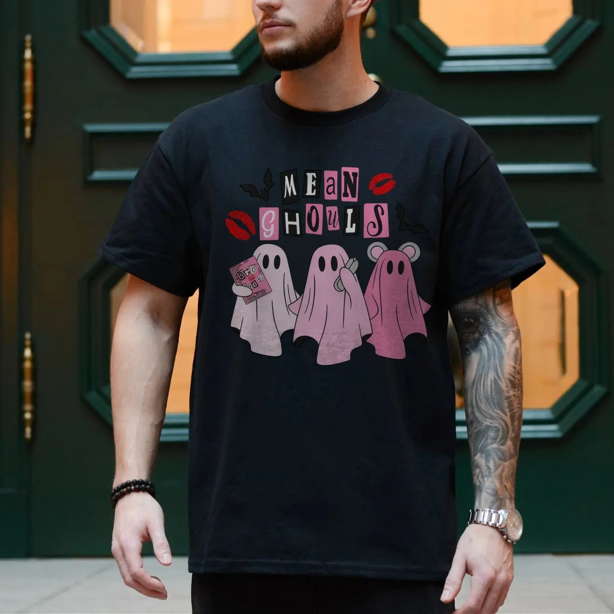 Mean Ghouls Funny Pink Ghost Halloween Parody T Shirt 4 1.jpg