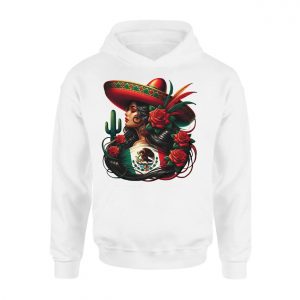 Mexican Woman Sombrero and Roses Pride T Shirt 2 1.jpg