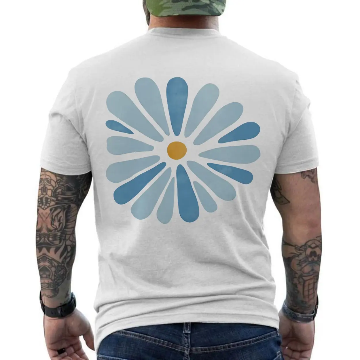 Mid Century Modern Flower T Shirt Scandinavian Art Daisy Tee 6 1 1.jpg