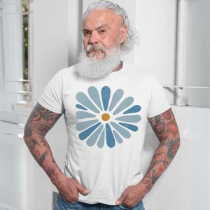 Mid Century Modern Flower T Shirt Scandinavian Art Daisy Tee 7 1 1.jpg