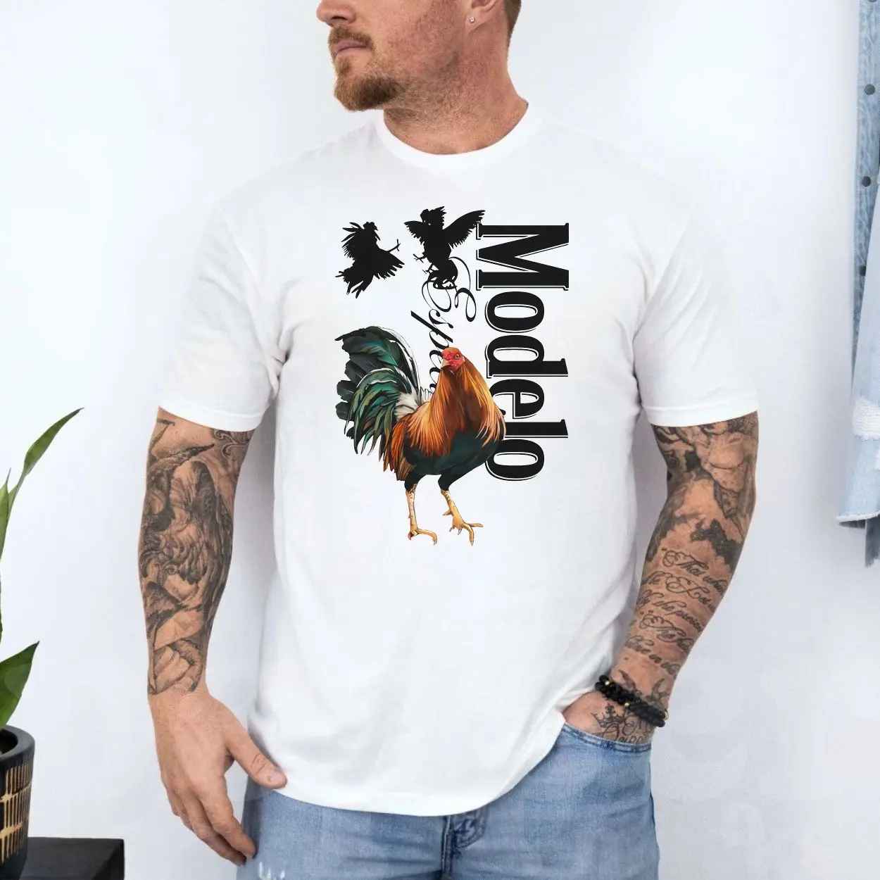 Modelo Rooster Beer Lover Graphic T-Shirt 4 Modelo Rooster Beer Lover Graphic T Shirt 4 1.jpg