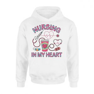 Nursing in My Heart Medical Graphic T Shirt 2 1.jpg