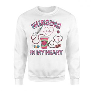 Nursing in My Heart Medical Graphic T Shirt 3 1.jpg