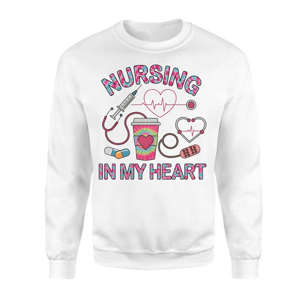 Nursing in My Heart Medical Graphic T Shirt 3 1.jpg