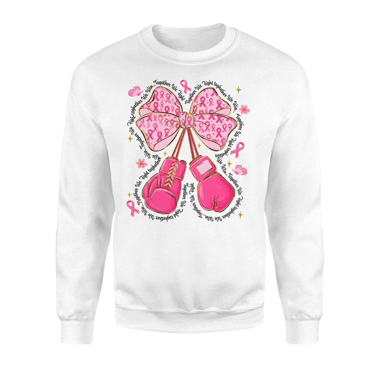 Pink Boxing Gloves Breast Cancer Awareness Support T Shirt 3 1.jpg