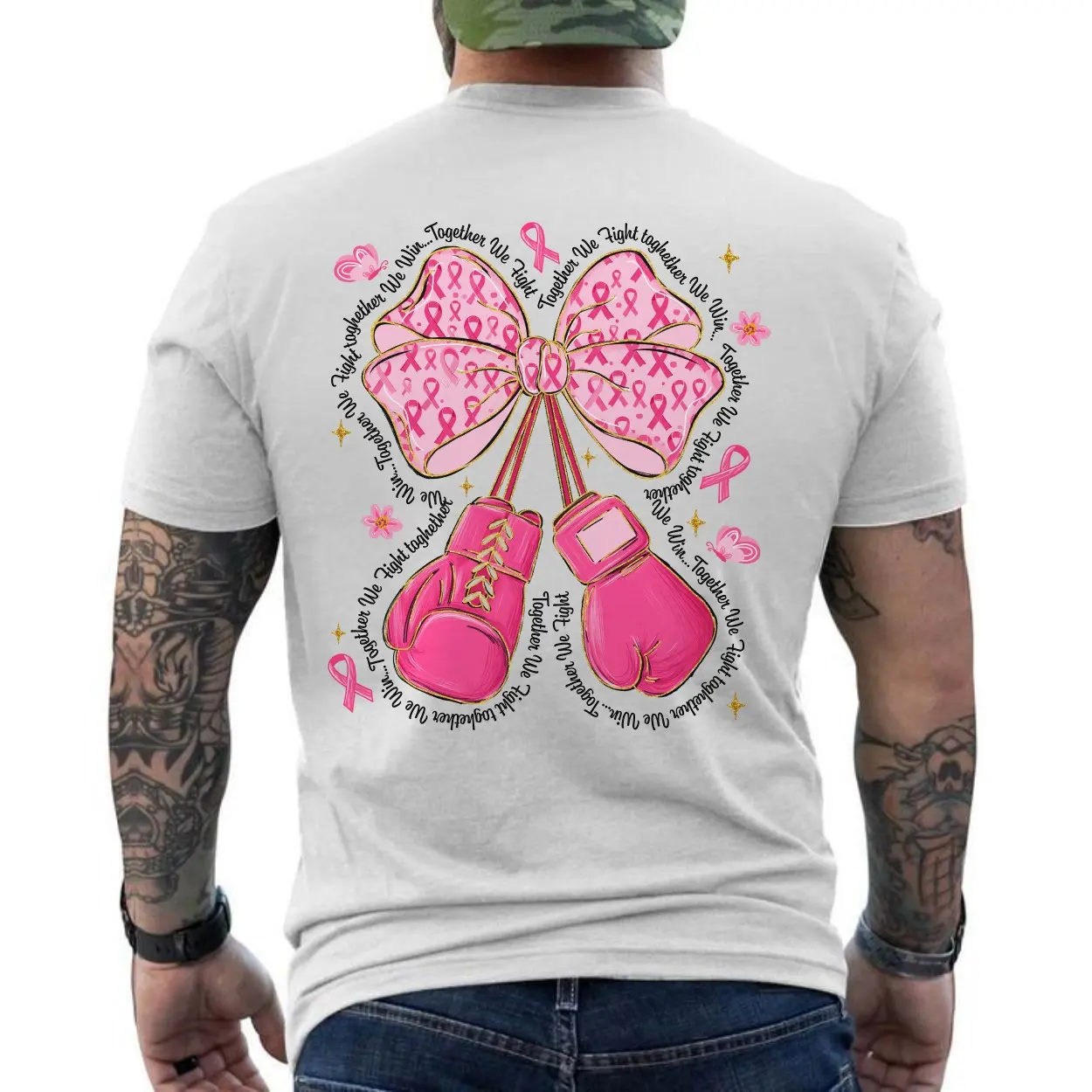 Pink Boxing Gloves Breast Cancer Awareness Support T Shirt 6 1.jpg