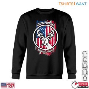 Plumber Union T Shirt Americas Finest With Wrench And Flag Graphic 5 1.jpg