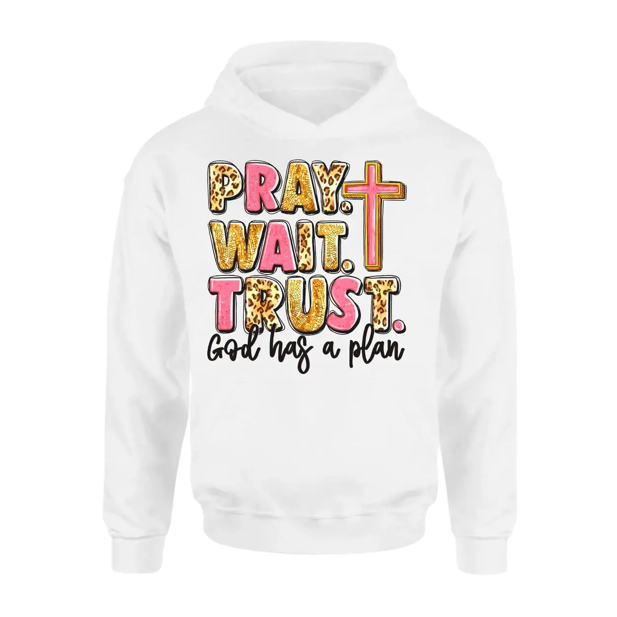 Pray Wait Trust Christian Faith Graphic T Shirt 2 1 1.jpg