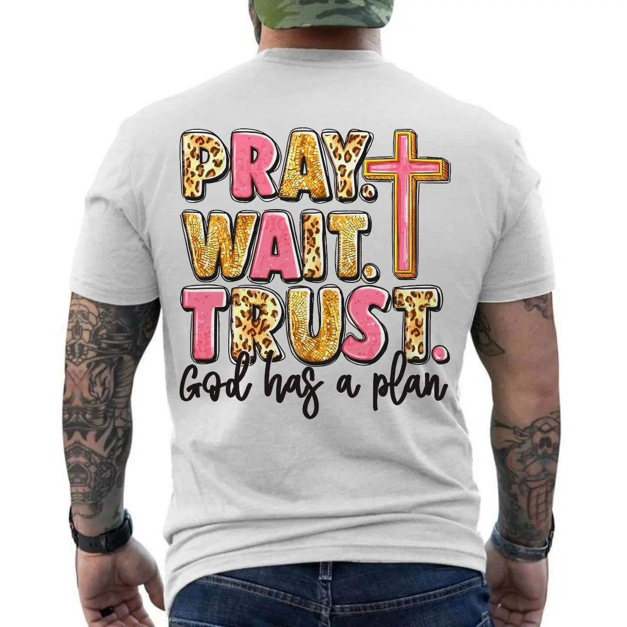 Pray Wait Trust Christian Faith Graphic T Shirt 6 1 1.jpg