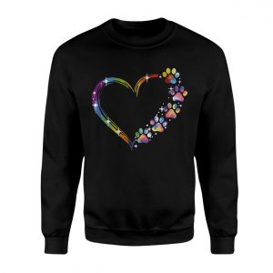 Rainbow Heart Paw Print Love Graphic T Shirt 3 1.jpg