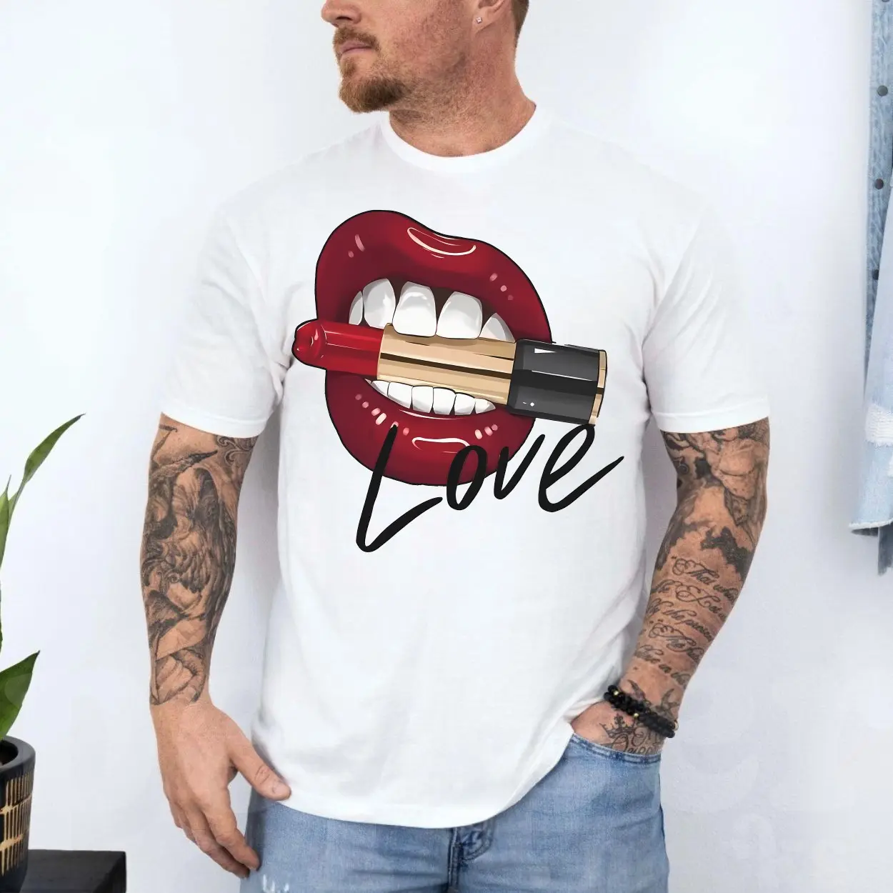 Red Lips Love Bite Lipstick Graphic T-Shirt 4 Red Lips Love Bite Lipstick Graphic T Shirt 4 1.jpg