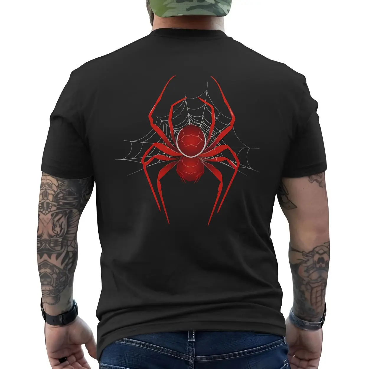 Red Spider Web Creepy Halloween Graphic T-Shirt 6 Red Spider Web Creepy Halloween Graphic T Shirt 6 1.jpg