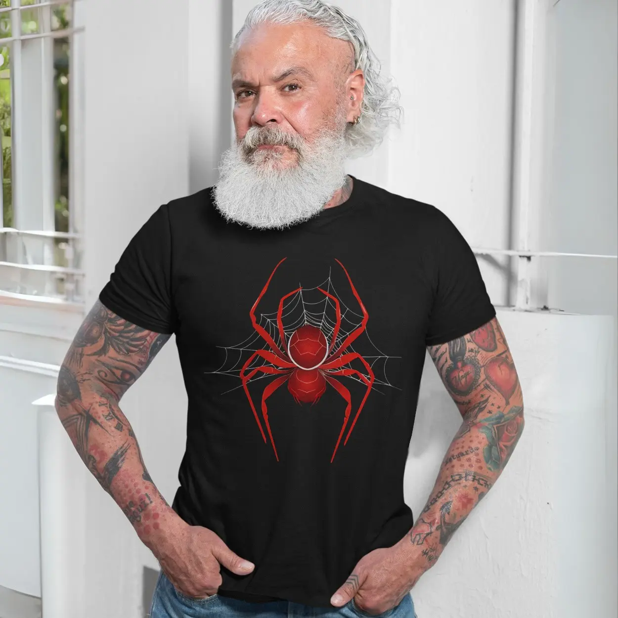 Red Spider Web Creepy Halloween Graphic T-Shirt 7 Red Spider Web Creepy Halloween Graphic T Shirt 7 1.jpg